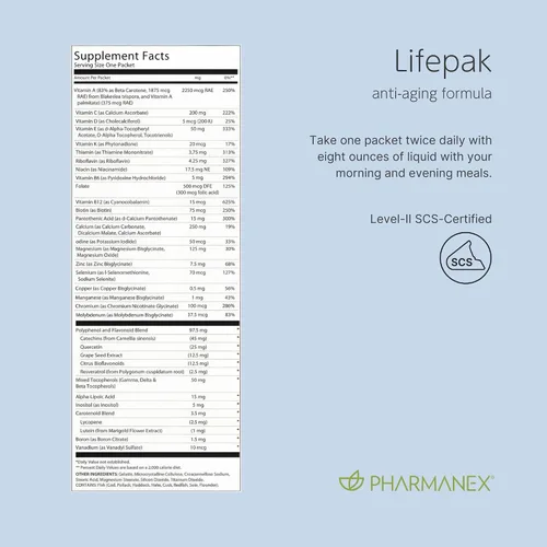 Vista 7 de Pharmanex Nu Skin LifePak Suplemento nutricional avanzado para adultos 60 paquetes diarios Fórmula para el envejecimiento, digestivo y salud