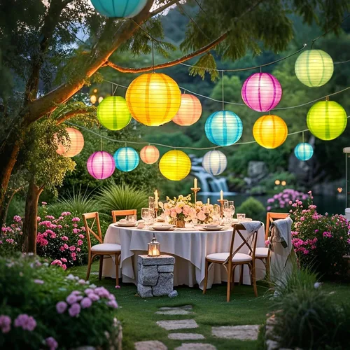 Vista 3 de 30 luces LED de fiesta con pilas, iluminación de temporada para globos, linternas de papel, impermeables, color blanco cálido