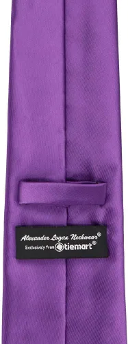 Vista 291 de tiemart Corbata de color sólido para hombre Longitud estándar