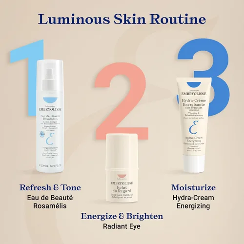 Vista 5 de Embryolisse Hidratante facial energizante con vitamina C. Crema diaria antienvejecimiento que aumenta la luminosidad para una hidratación y brillo