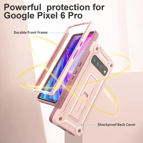 Vista 2 de URBANITE Funda protectora para Google Pixel 6 Pro con soporte, grado militar, resistente a prueba de golpes, para teléfono Pixel 6 Pro de 6.7