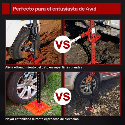 Vista 3 de BUNKER INDUST Farm Jack de 48" con Jack Base Mate, Placa de Soporte de Gato de Alta Elevación para Neumáticos Todo Terreno Arena Barro Nieve Kit