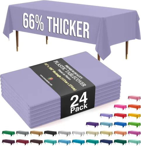 Vista 23 de Exquisite 66% Thicker Premium Plastic Table Cloth Rectangle Table Cover 0.5 Mil 6 Pack Aqua Table Cloth 54 Inch x 108 Inch Disposable Tablecloth