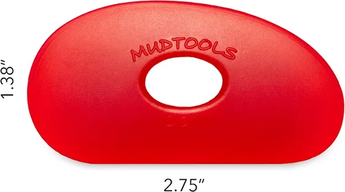 Vista 2 de Sherrill MudTools Shape 0 - Costilla de polímero para artistas de cerámica y arcilla, color rojo muy suave