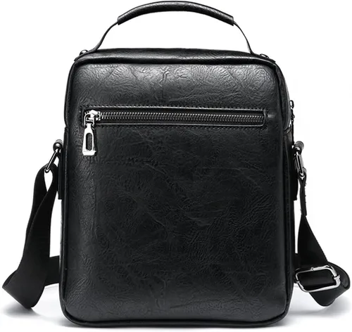 Vista 3 de Bolsa de mensajero para hombre, de piel sintética, bolsa de hombro, bolsa de viaje, bolso de hombre, bolso casual, bolsa de mano con personalidad