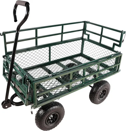 Vista 2 de Con un remolque de cuatro ruedas con un lado desmontable de doble cubierta, el coche de red multifuncional de acero resistente se puede utilizar