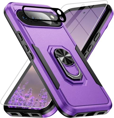 Vista 23 de Funda para Google Pixel 9 Pro XL [protección contra caídas de grado militar de 15 pies] con protector de pantalla y protector de lente, resistente a