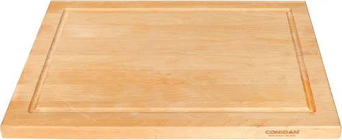 Vista 7 de CONSDAN Tabla de cortar de madera para cocina, 16 x 12, madera de abedul sólido, grano de borde, tabla de cortar, bloque de carnicero con ranura