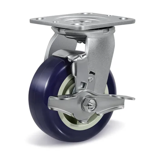 Vista 24 de Ruedas giratorias industriales de 4 x 2 pulgadas, poliuretano en rueda de polipropileno, ampliamente utilizadas para camiones de plataforma U-Boat