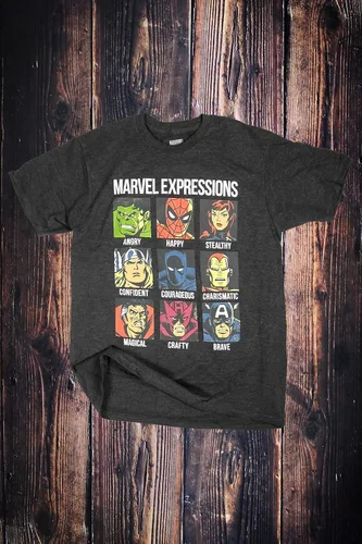 Vista 2 de Marvel Avengers Expressions Moods - Camiseta para hombre adulto