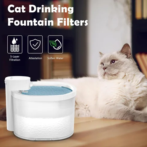 Vista 7 de Paquete de 12 filtros de fuente de agua para gatos y 12 esponjas de filtro de repuesto compatibles con fuente de agua Uahpet de 67 oz/2 L, fuente