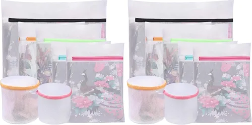 Vista 19 de BAGAIL Bolsas de lavandería de malla para lencería íntima y delicadas, 5 unidades (1XL, 2L, 2M)