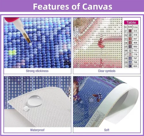 Vista 4 de Kits de pintura de diamantes para adultos, pintura de decoración de otoño por números para adultos, kit de bordado de lienzo para manualidades, arte