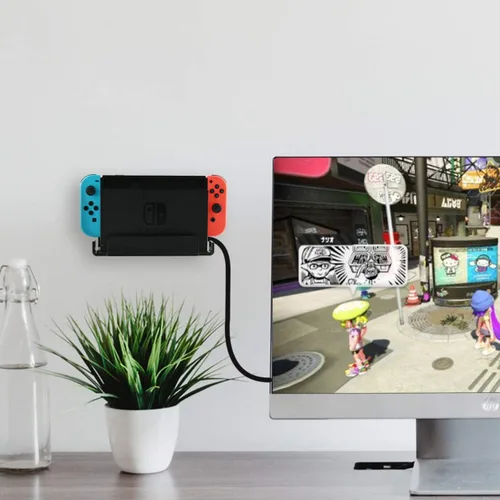 Vista 7 de TXEsign Floating Wall Mount for Nintendo Switch, Black, 7.12"L x 3"W x 2.5"H