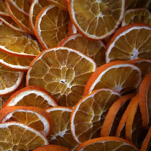 Vista 7 de 500g/17.6oz rodajas de naranja disecadas, rodajas de naranja disecadas endulzadas, sin azúcar, veganas y kosher