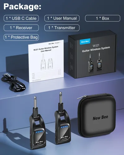 Vista 7 de Sistema de guitarra inalámbrica 2.4GHz con 6 canales 24Bit/48KHz recargable Negro