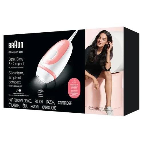 Vista 9 de Braun IPL en casa depilación láser para mujeres y hombres, Silk Expert Mini PL1014 con maquinilla de afeitar Venus, reducción permanente del vello