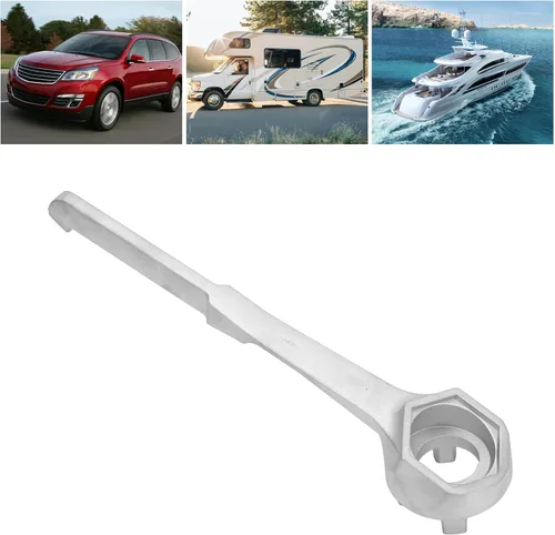 Vista 8 de Llave de tambor y llave de aluminio, ajuste universal para abrir tambores de 10, 15, 20, 30, 55 galones, ligera y resistente, ideal