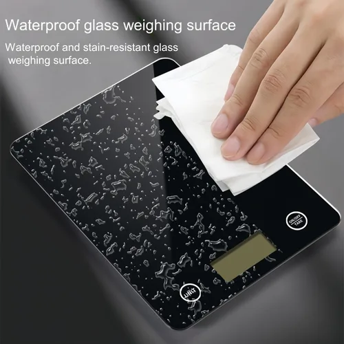 Vista 4 de Báscula digital de cocina, báscula de alimentos con vidrio templado, gramos y onzas, alta precisión de 0.03 oz para hornear, cocinar, alimentos