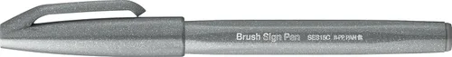 Vista 14 de Bolígrafo Pentel Fude Touch, negro, tipo pincel con punta de fieltro (SES15C-A)