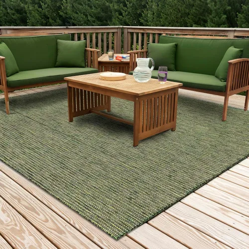 Vista 49 de Liora Manne Carmel - Alfombra tejida de perfil bajo de fácil cuidado para interiores y exteriores, color aguamarina, 6 pies 6 pulgadas x 9 pies 4