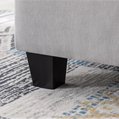 Vista 6 de Sofá modular convertible con otomana de almacenamiento, 7 plazas, en forma de L, moderno sofá esquinero de terciopelo para sala de estar