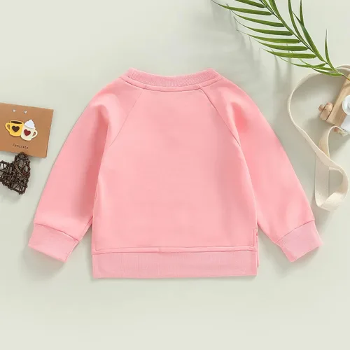 Vista 3 de Sudadera unisex de algodón de color sólido para bebé, camiseta de manga larga con cuello redondo