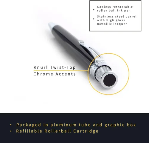 Vista 6 de Retro 51 Tornado™ Classic Lacquer Bolígrafo Rollerball - Negro