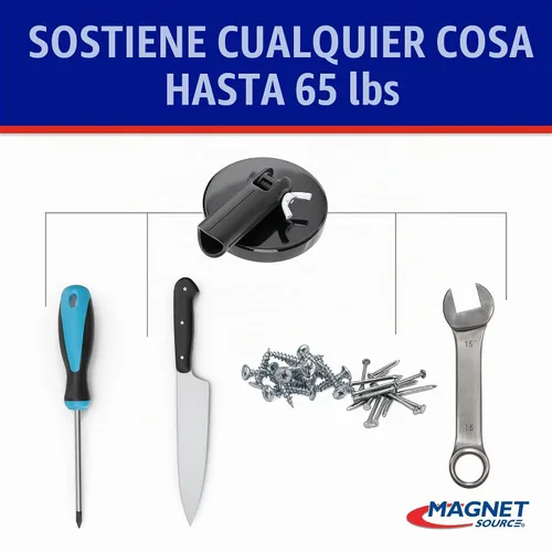 Vista 4 de Accesorio magnético para herramientas de recogida, 3.20 pulgadas de diámetro, 0.440 pulgadas de grosor con accesorio roscado Acme para mango