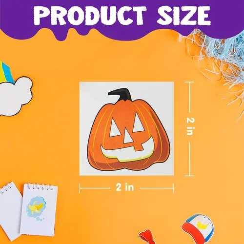 Vista 3 de JOYIN 144 tatuajes temporales brillantes de Halloween, 12 diseños luminosos de Halloween, calabaza, fantasma, calcomanías de tatuaje para niños