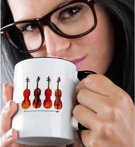 Vista 2 de 3dRose The Great Stradivarius Violins - Taza de dos tonos (11 onzas), color negro