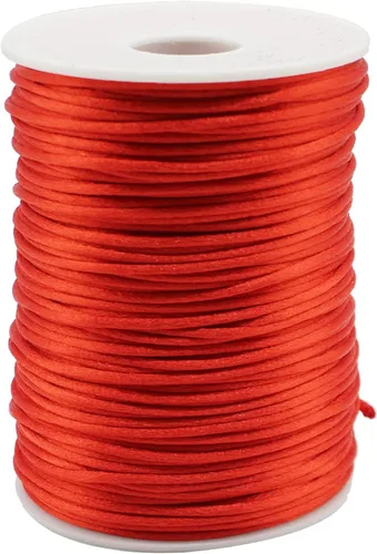 Vista 18 de Cordón de nailon negro de satén de 0.039 in x 109 yardas, cordón de seda satinada para pulseras, collares, fabricación de joyas, nudos chinos