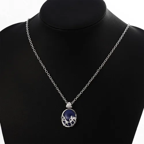 Vista 3 de Juego de 14 piezas de calcomanías de The Vampire Diaries de Elena Gilbert con apertura de medallón de verbena con colgante de collar de Katherine