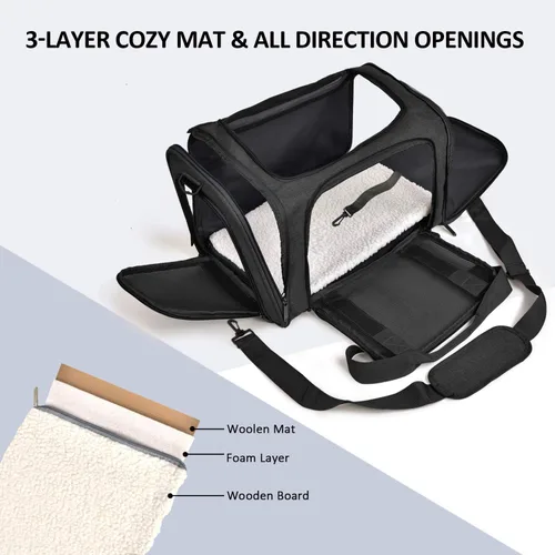 Vista 2 de Transportador Henkelion para Gatos y Perros Portador de Mascotas para Gatos / Perros Pequeños / Medianos Cachorros (Hasta 15lbs), Portador de Perros