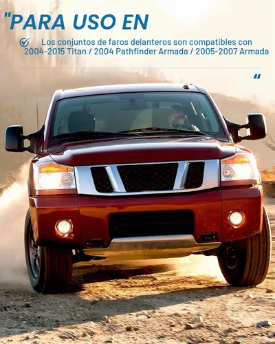 Vista 6 de Nilight Conjunto de faros delanteros compatible con Nissan Titan 2004, 2005