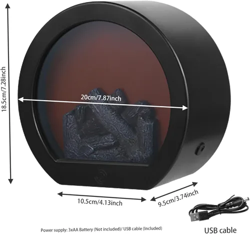 Vista 6 de Mini calentador de chimenea, linternas decorativas para chimenea, pequeña chimenea falsa, lámpara de fuego LED con efecto de llama, decoración