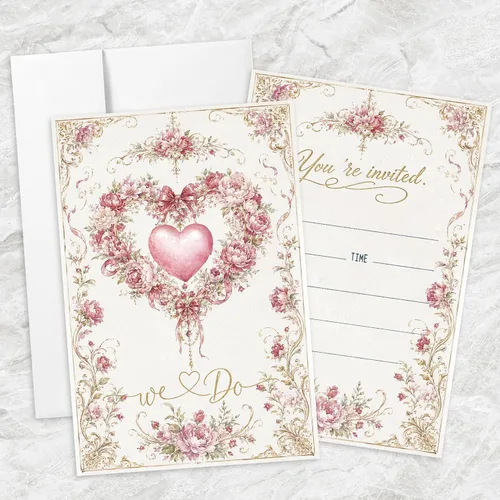Vista 17 de AEHIE 20 juegos de invitaciones de bautizo con forma de fiesta de bautizo para baby shower, con sobres, tarjetas de invitaciones con cruz dorada