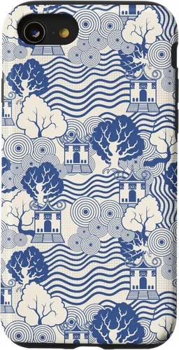 Vista 16 de Blue Pagoda Chinoiserie Pattern Case for iPhone 17