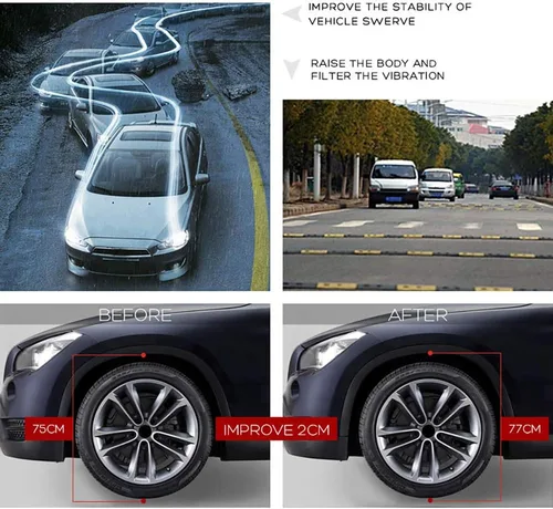 Vista 8 de DEDC Amortiguador de automóvil, cojín de parachoques de resorte automático, amortiguador de suspensión automotriz, kit de refuerzo de rendimiento