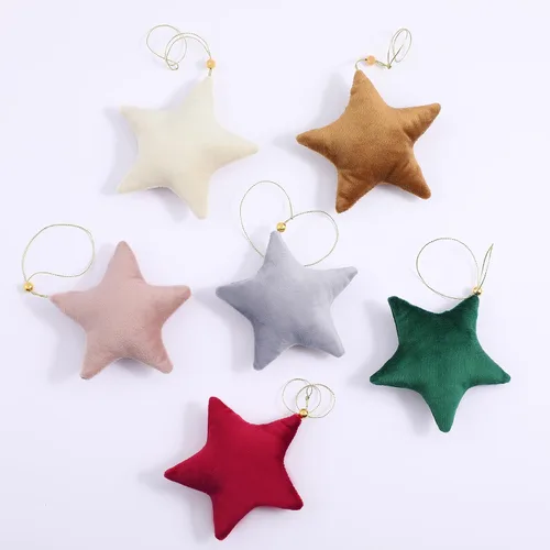 Vista 6 de Adornos para Árbol de Navidad, 6 Piezas de Adornos Colgantes de Terciopelo en Forma de Corazón para Navidad, Año Nuevo, Adornos para Fiestas