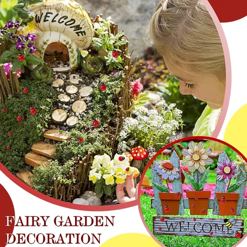 Vista 6 de Hicarer 100 piezas de decoración de mariquita para manualidades, mini resina de mariquita plana, colgantes de epoxi, pequeños adornos con caja