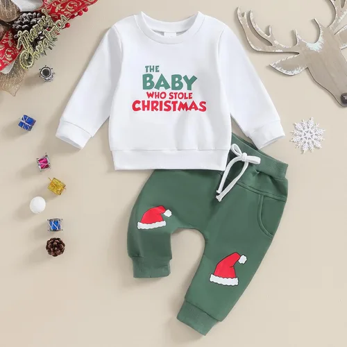 Vista 2 de Foidiccx Conjunto de ropa de otoño e invierno para bebé niño y niña