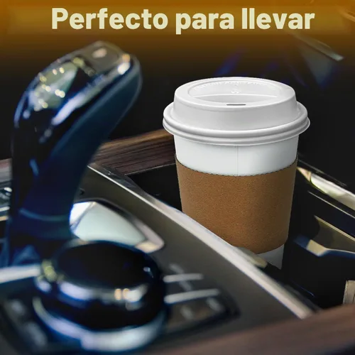 Vista 4 de Ginkgo Paquete de 100 Tazas de Café de Papel Engrosado de 8 oz con Tapas y Fundas Blancas, Tazas de Café Desechables para Llevar para Café Espresso