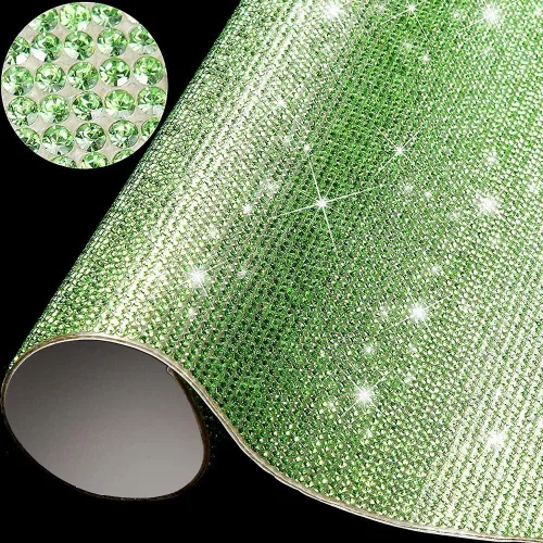 Vista 2 de Lámina de diamantes de imitación para decoración de automóvil, calcomanías de diamantes de imitación autoadhesivas, lámina de pegamento de gemas