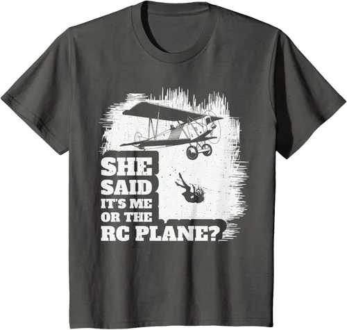 Vista 25 de Camiseta de avión controlado por radio control piloto modelo RC Aviones RC, Negro