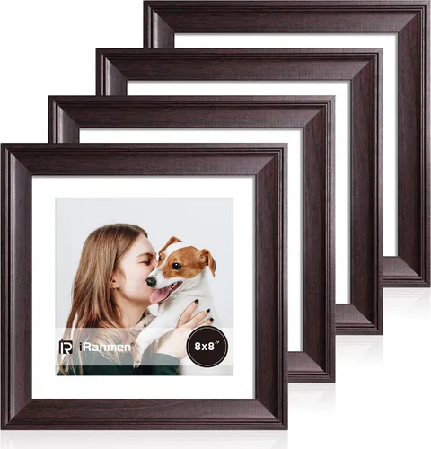 Vista 21 de iRahmen Juego de 4 portarretratos de 4 x 6, marco de fotos retro rústico negro con vidrio real, marcos de fotos de madera estilo granja de 4 x 6