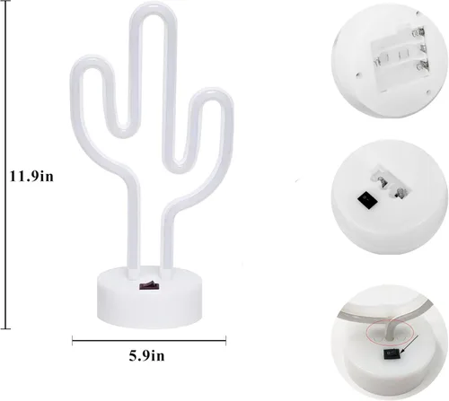 Vista 4 de Luz de noche de neón para interiores, funciona con pilas, letrero decorativo de neón brillante para decoración de habitación, fiesta, festival
