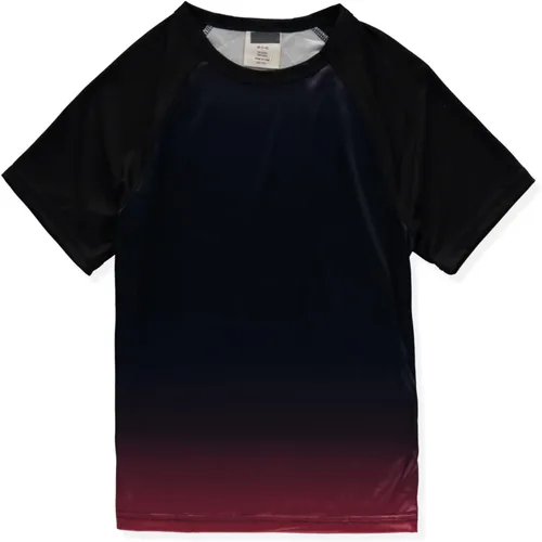 Vista 18 de Rash Guard - Camiseta de natación de manga corta con protección solar UV para niños Jefe/Negro/Multi