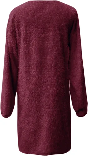 Vista 5 de Women V Neck Sweaters Long Sleeve Asymmetric 2023 Fashion Clothes Oversized Chunky Pullover Jumper Top