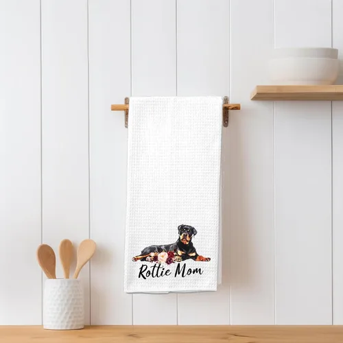 Vista 2 de Rottie Mom Rottweiler - Toalla de cocina de microfibra para barra de té, regalo para amantes de los perros